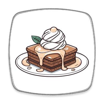 Brownie chaud - Magnet carré - blanc - Devant