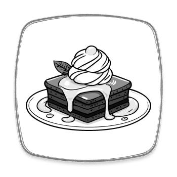 Brownie chaud - Magnet carré - blanc - Devant