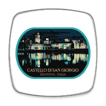 Overnight at the Castle of San Giorgio, Mantua - Square fridge magnet - white - Front