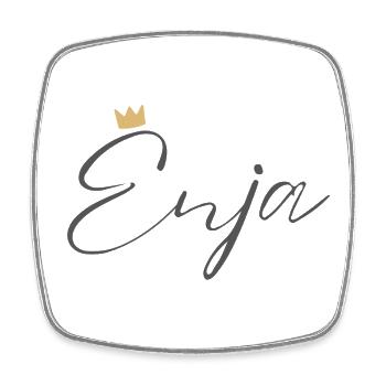 Chemise Princesse Enja – Nom avec la lettre E - Magnet carré - blanc - Devant