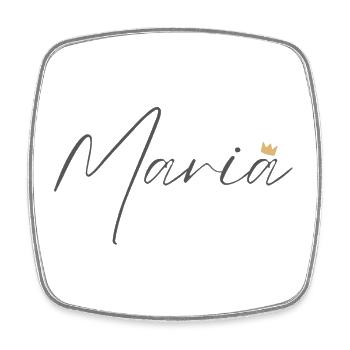 Princess Maria Crown Shirt – Name with letter M - Square fridge magnet - white - Front