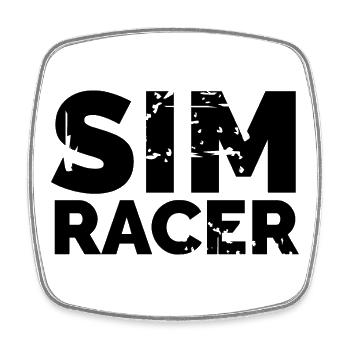 sim racer logo Rennfahrer gaming Symbol Team - Viereckiger Kühlschrankmagnet - Weiß - Vorne