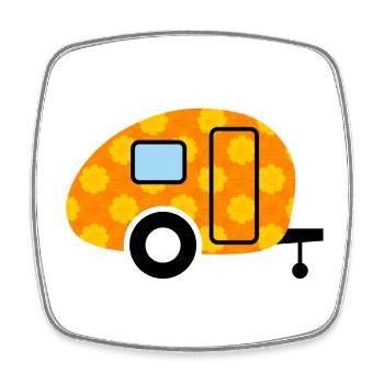 Caravan Ostern Blumen Muster Camping Wohnwagen Fan - Viereckiger Kühlschrankmagnet - Weiß - Vorne