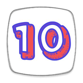 10. 10 JAHRE. 10-JÄHRIGES JUBILÄUM. 10-JÄHRIGES JUBILÄUM. - Viereckiger Kühlschrankmagnet - Weiß - Vorne