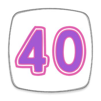 40. 40 YEARS. 40th ANNIVERSARY. 40TH ANNIVERSARY. - Square fridge magnet - white - Front