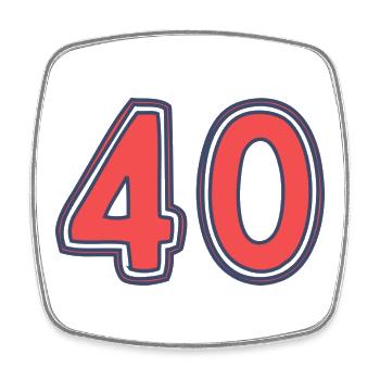 40. 40 YEARS. 40th ANNIVERSARY. 40TH ANNIVERSARY. - Square fridge magnet - white - Front