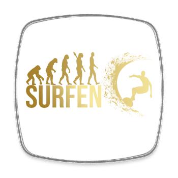 Evolution Surfen - Viereckiger Kühlschrankmagnet - Weiß - Vorne