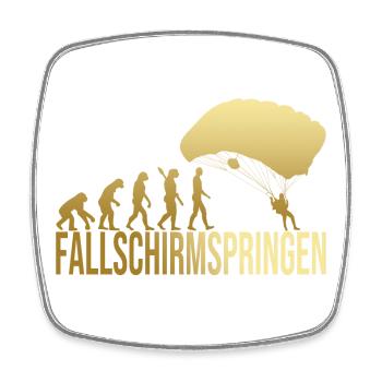 Evolution Fallschirmspringen - Viereckiger Kühlschrankmagnet - Weiß - Vorne