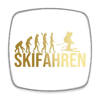 Evolution Skifahren - Viereckiger Kühlschrankmagnet - Weiß - Vorne