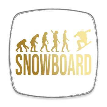 Evolution Snowboard - Viereckiger Kühlschrankmagnet - Weiß - Vorne