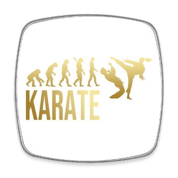 Evolution Karate - Viereckiger Kühlschrankmagnet - Weiß - Vorne