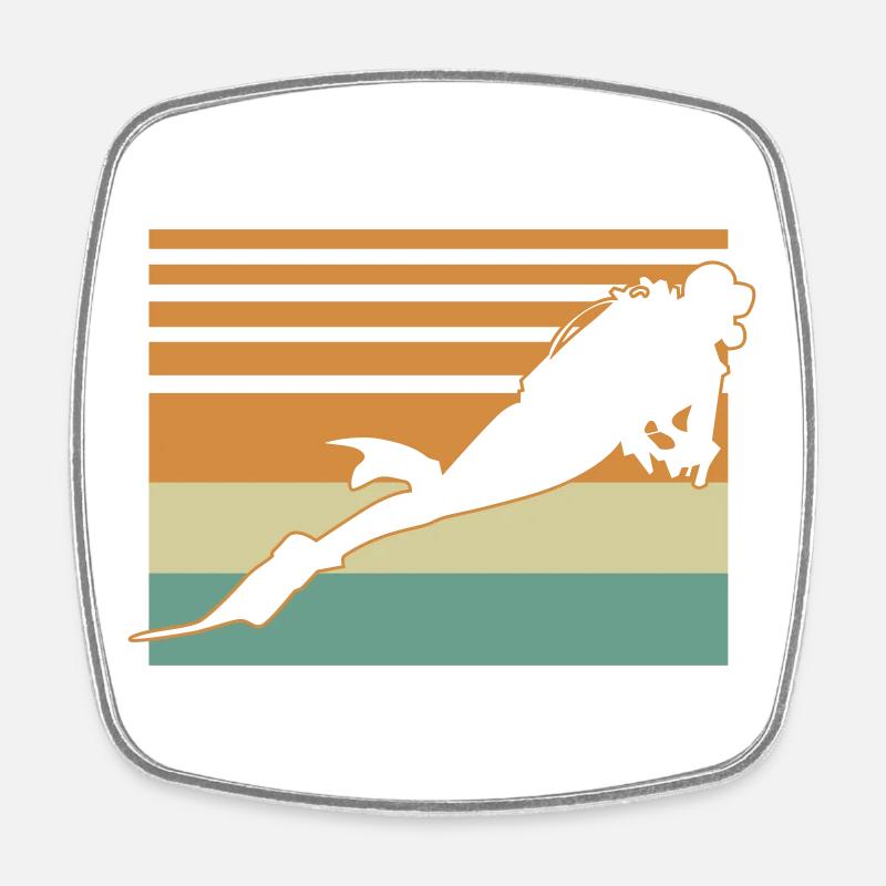 Diver Flag - Viereckiger Kühlschrankmagnet - Weiß