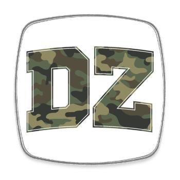 Military Camouflage Letter 3D - Square fridge magnet - white - Front