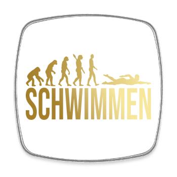 Evolution Schwimmen - Viereckiger Kühlschrankmagnet - Weiß - Vorne