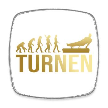Evolution Turnen - Viereckiger Kühlschrankmagnet - Weiß - Vorne