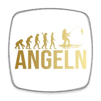 Evolution Angeln - Viereckiger Kühlschrankmagnet - Weiß - Vorne