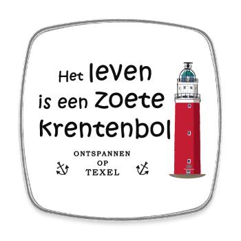 Texel, Niederlande, Spruch auf niederländisch - Viereckiger Kühlschrankmagnet - Weiß - Vorne
