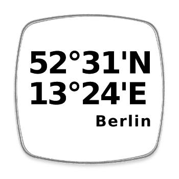 Berlin - Viereckiger Kühlschrankmagnet - Weiß - Vorne