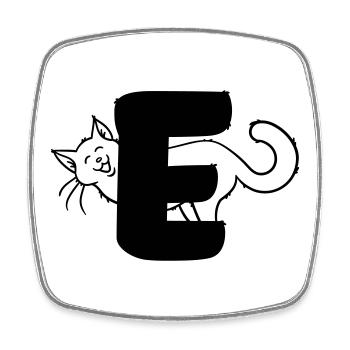 Katze Buchstabe F - Viereckiger Kühlschrankmagnet - Weiß - Vorne