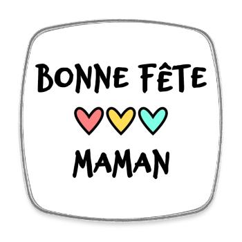 MOM. MOTHER'S DAY. HEART. HAPPY BIRTHDAY - Square fridge magnet - white - Front