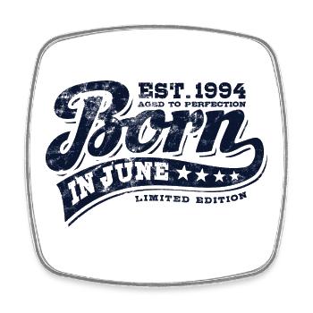 Born in June, 1994, Juni, Limited Edition, Vintage - Viereckiger Kühlschrankmagnet - Weiß - Vorne