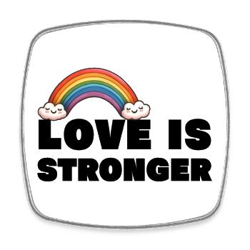 Love is stronger. LGBT - Square fridge magnet - white - Front