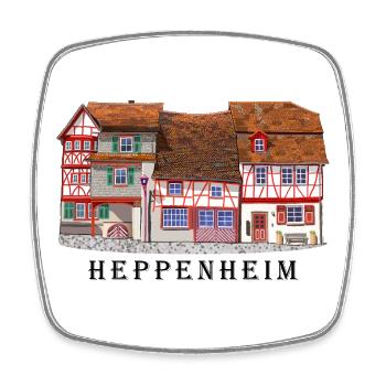 Heppenheim Altstadt., Amtsgasse Fachwerk, Odenwald - Viereckiger Kühlschrankmagnet - Weiß - Vorne