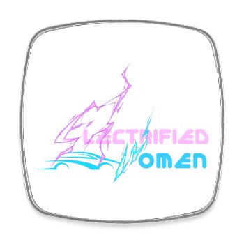 electrified women lightning - Viereckiger Kühlschrankmagnet - Weiß - Vorne