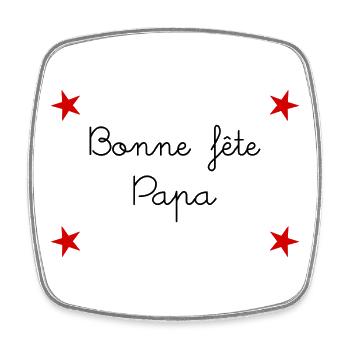 VATERTAG. FROHER VATERTAG. PAPA. ALLES GUTE ZUM GEBURTSTAG. - Viereckiger Kühlschrankmagnet - Weiß - Vorne