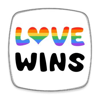 Liebe siegt im Regenbogen-Design - Viereckiger Kühlschrankmagnet - Weiß - Vorne