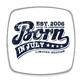 Né(e) en juillet 2006 - Anniversaire - Cadeau - Magnet carré - blanc - Devant
