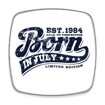 Born in July 1984 - Birthday - Gift - Square fridge magnet - white - Front