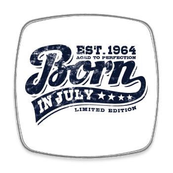 Born in July 1964 - Birthday - Gift - Square fridge magnet - white - Front