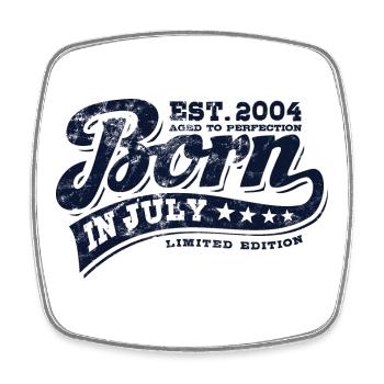Né(e) en juillet 2004 - Anniversaire - Cadeau - Magnet carré - blanc - Devant
