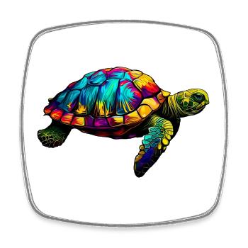Turtle - Square fridge magnet - white - Front