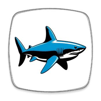 Shark - Square fridge magnet - white - Front