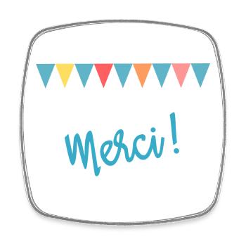 MERCI. MAÎTRESSE. MAÎTRE. MERCI MAÎTRESSE - Magnet carré - blanc - Devant