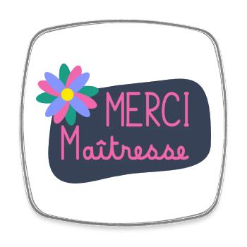 MAÎTRESSE. MAITRE. MERCI. MERCI MAÎTRESSE - Magnet carré - blanc - Devant