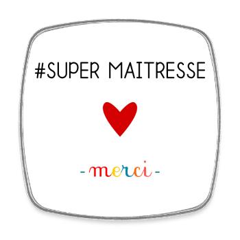 MERCI. MAÎTRESSE. MAÎTRE. MERCI MAÎTRESSE - Magnet carré - blanc - Devant