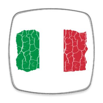 Conception du drapeau de l’Italie Style grunge - Magnet carré - blanc - Devant