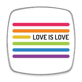 LGBT Pride Monat - Liebe ist Liebe - Viereckiger Kühlschrankmagnet - Weiß - Vorne