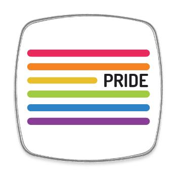 Mois de la fierté LGBT - Fierté ! - Magnet carré - blanc - Devant