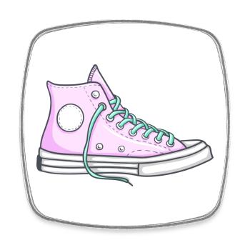 S’habiller avec style et personnalité converses tennis - Magnet carré - blanc - Devant