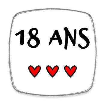 18. 18 JAHRE ALT. 18. JAHRESTAG. 18. GEBURTSTAG. - Viereckiger Kühlschrankmagnet - Weiß - Vorne
