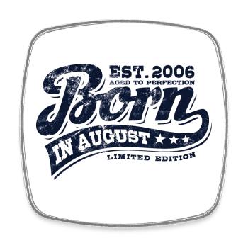 Né(e) en août 2006 - Anniversaire - Cadeau - Magnet carré - blanc - Devant