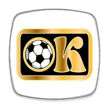IN ORDNUNG - Okay - Fußball - Viereckiger Kühlschrankmagnet - Weiß - Vorne
