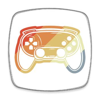 Vintage Game Controller Zeichnung - Viereckiger Kühlschrankmagnet - Weiß - Vorne