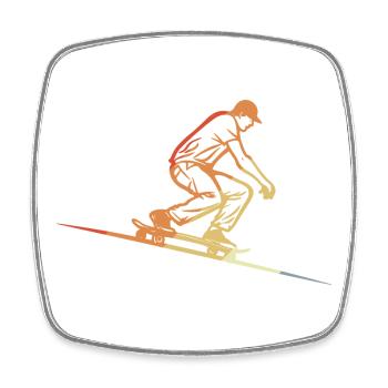 Skateboarding Retro Style - Square fridge magnet - white - Front