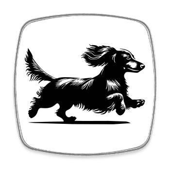 Dachshund - Square fridge magnet - white - Front