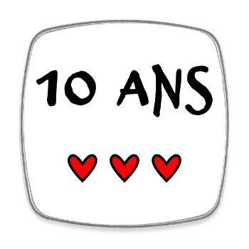 10. 10 YEARS. 10th ANNIVERSARY. 10 YEAR ANNIVERSARY. - Square fridge magnet - white - Front